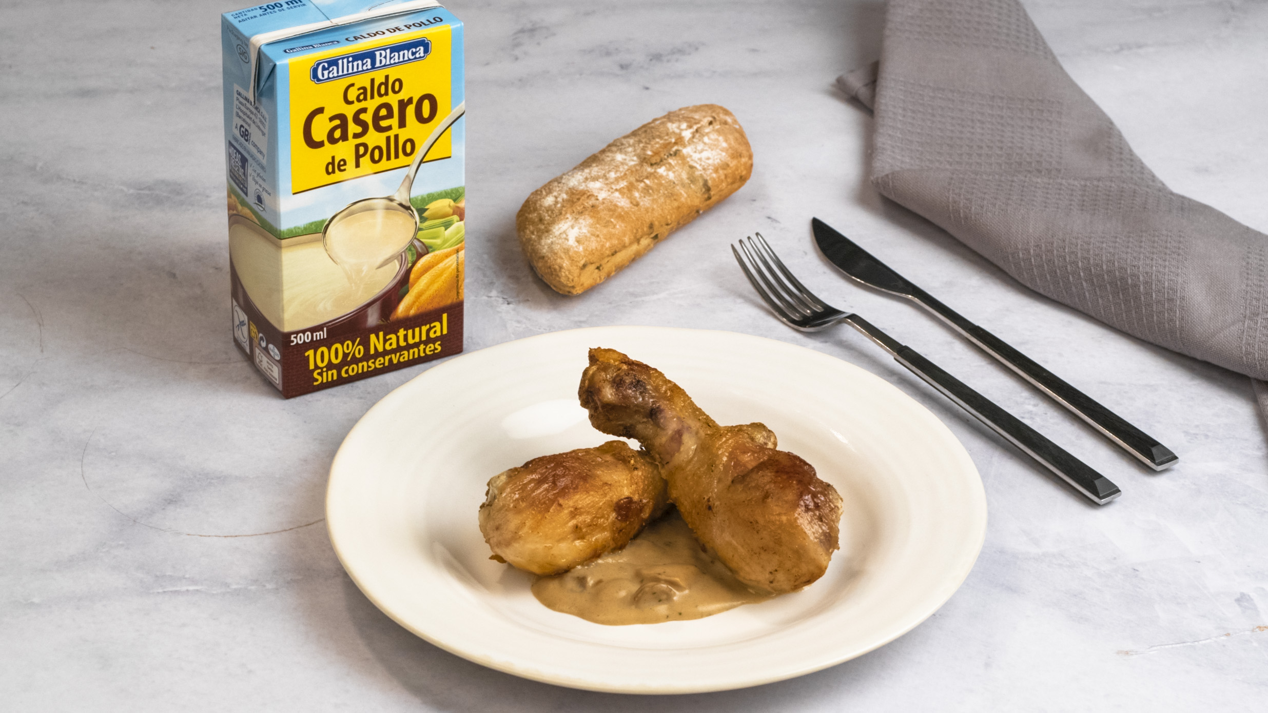 Muslos de pollo con salsa de champiñones | Recetas Gallina Blanca