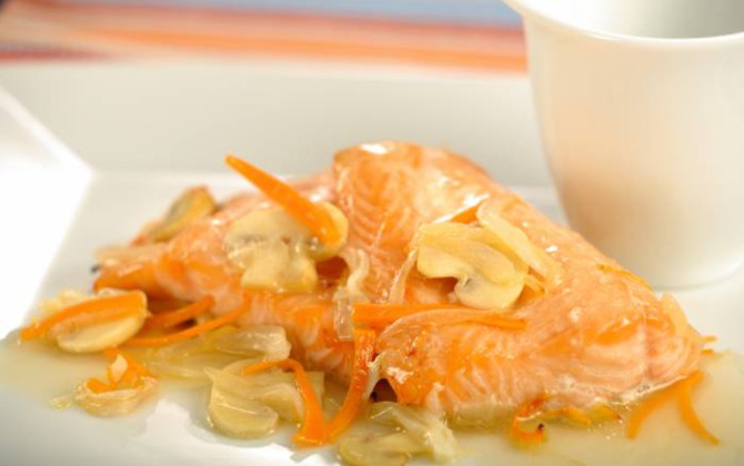 Salmón con verduras