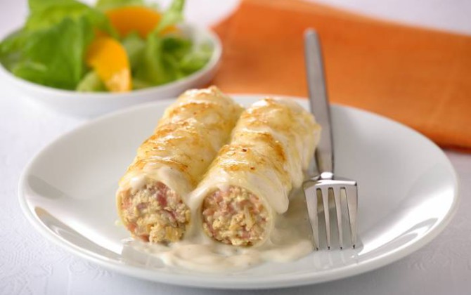 Receta de canelones con bechamel