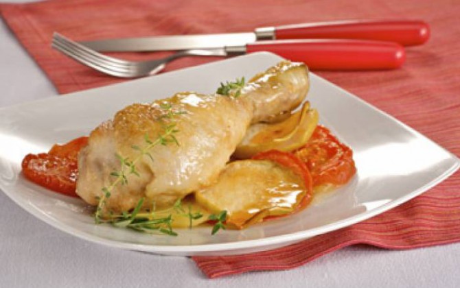 Muslos de pollo asados