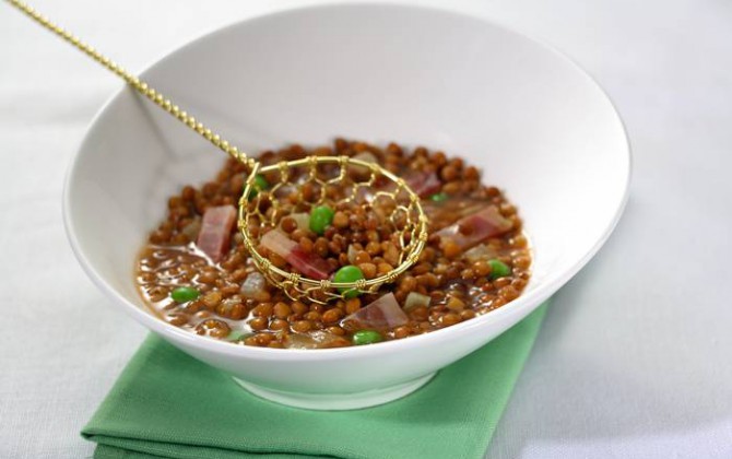 Lentejas con guisantes
