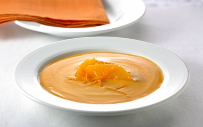 Sopa fría de zanahorias y naranjas