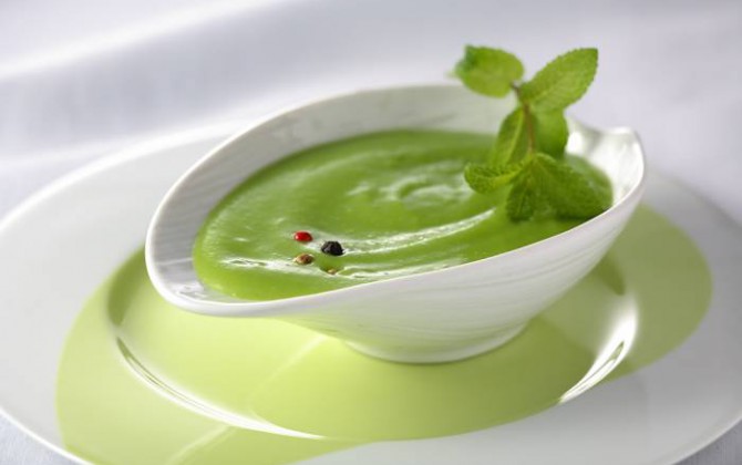 Crema de judía verde con yogur