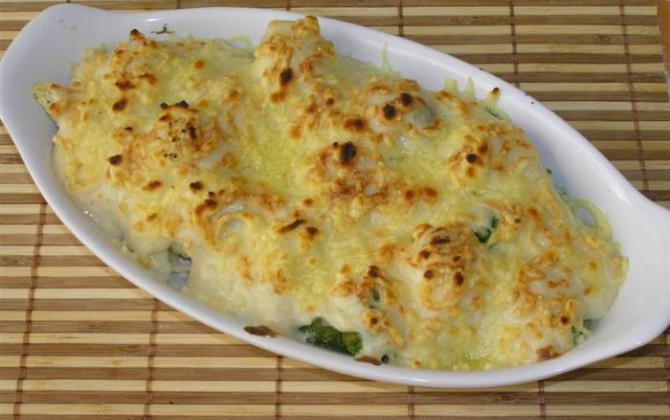 Gratinado de brócoli y champiñones