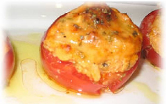 tomates gratinados con atún