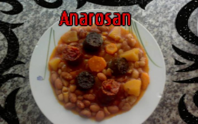 alubias pintas y blancas con chorizo y morcilla