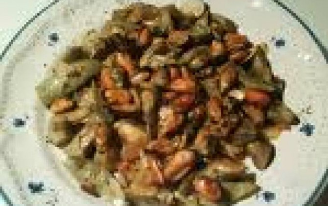 alcachofas con mejillones