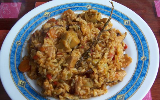 arroz con cordero de sobras