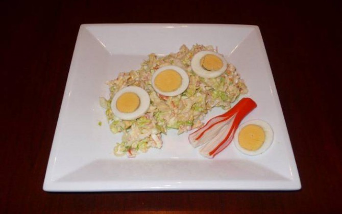 ensalada de palitos de cangrejo al estilo chao