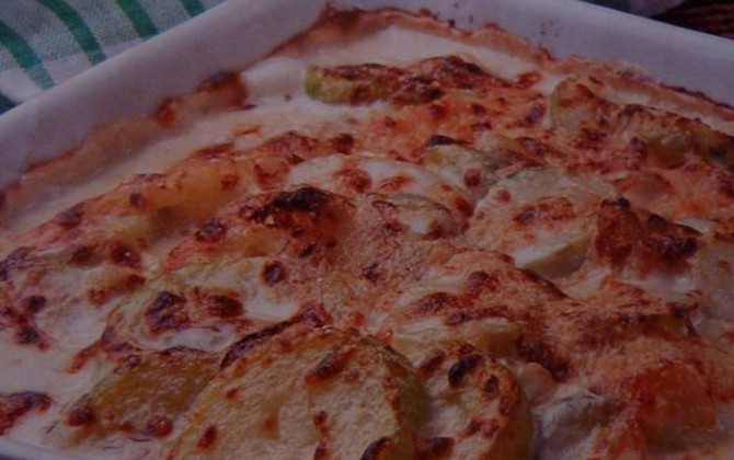 calabacines con bechamel