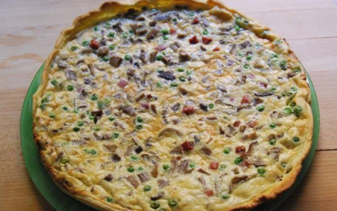 quiche de setas y bacon