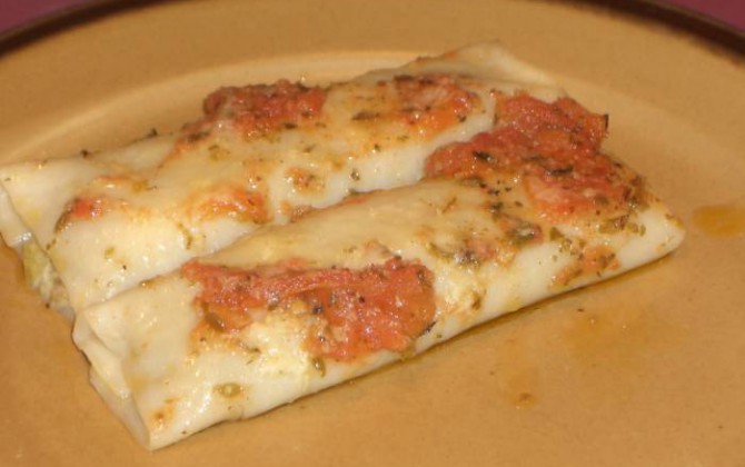 canelones de puerro