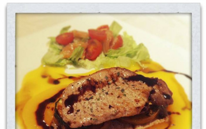 lomo  de cerdo en salsa de módena