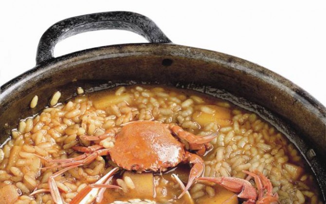 Arroz de cangrejos y sepia