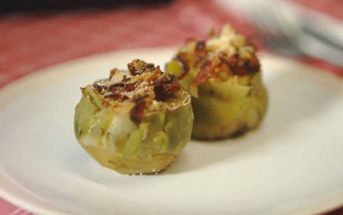 Receta de alcachofas rellenas de jamón