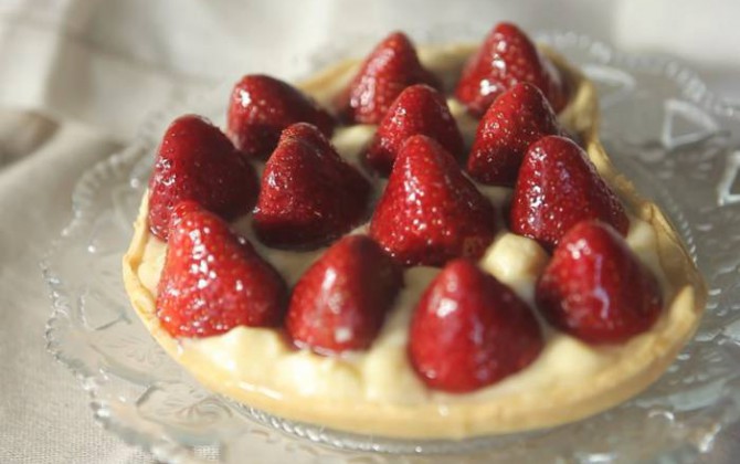Corazón de fresas (tarta de San Valentín)