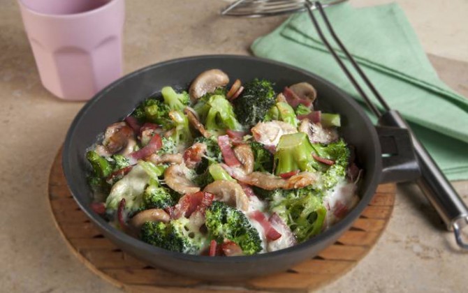 Receta de gratinado de brócoli y champiñones