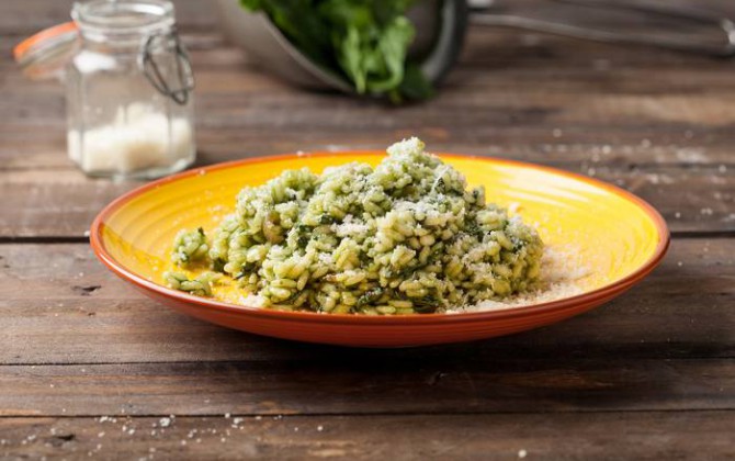 Arroz con espinacas