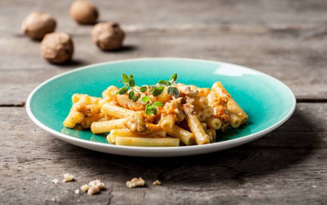 Macarrones con nueces