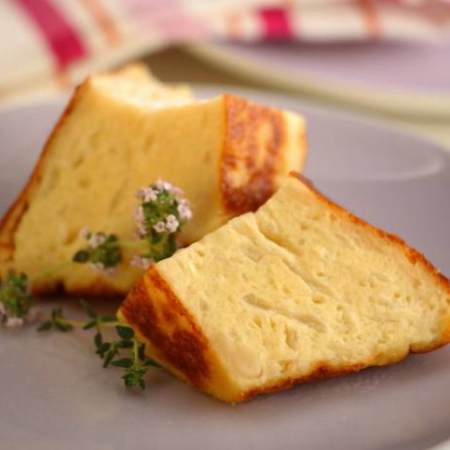 Budín de queso y cebolla