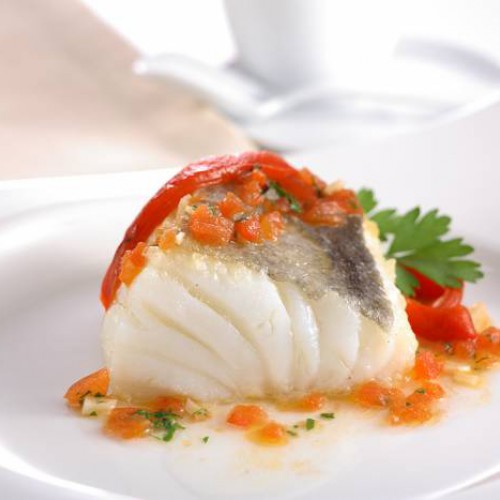 Receta de bacalao con cebolla y tomate