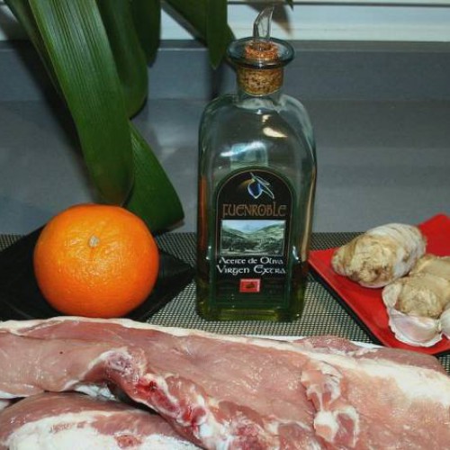 costilla de cerdo con jengibre