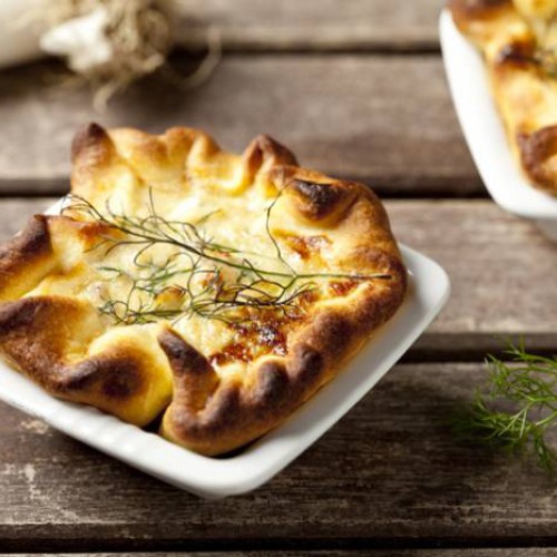 Mini quiche de puerros con hinojo