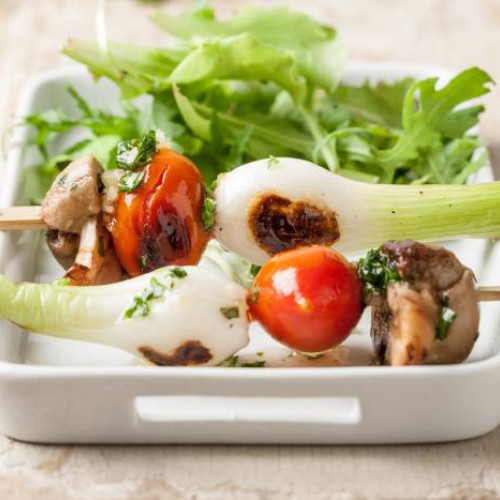 Brocheta de verdura marinada
