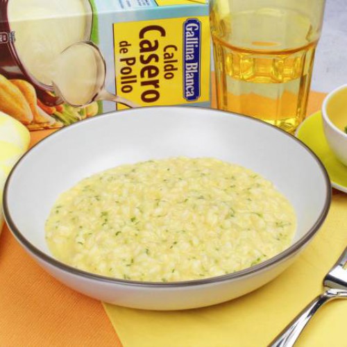 Risotto de queso cheddar