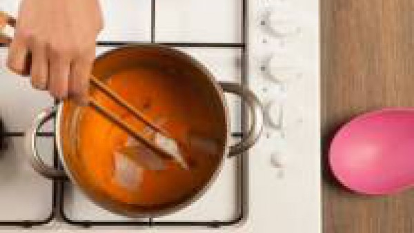 Tercer paso crema de calabaza con bacalao