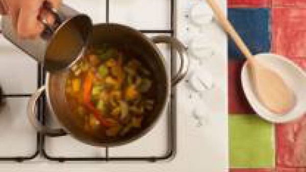 Tercer paso sopa de pescado con verduras