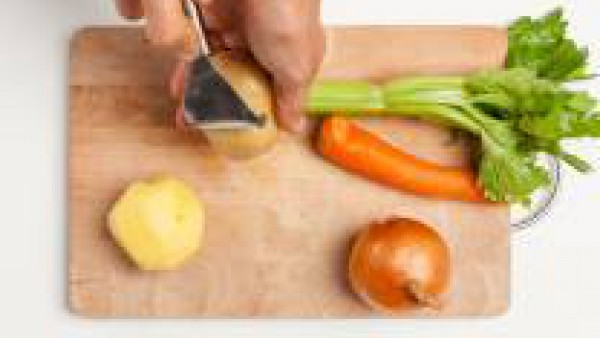 Primer paso sopa de verduras con hierbas