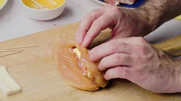 Paso 1 Pollo relleno de jamón y queso