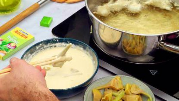 Segundo paso alcachofas en tempura