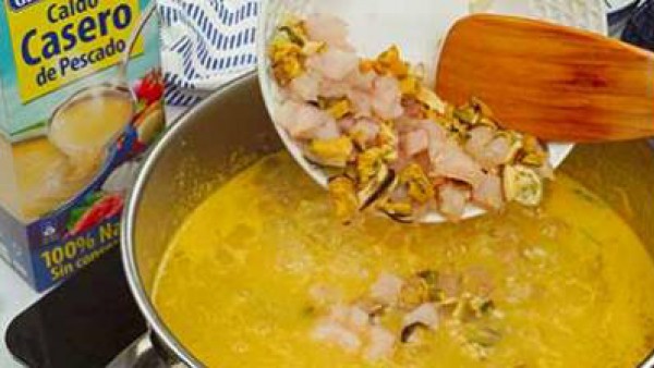 Tercer paso sopa de pescado