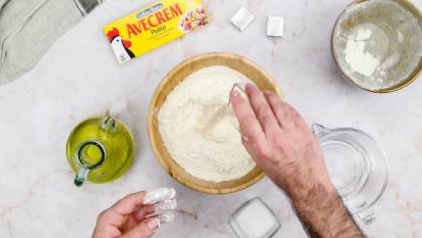 Primer paso bolas de pan relleno