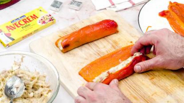 Tercer paso rollitos de pimiento y atún