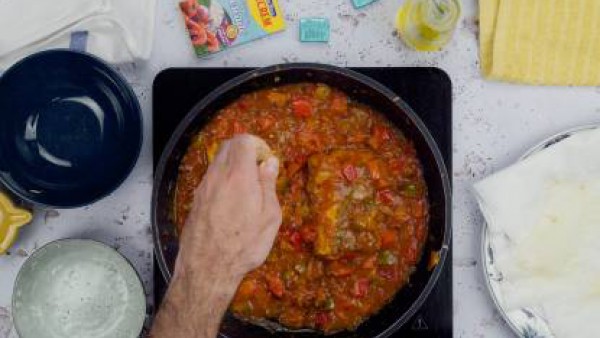 Tercer paso bacalao a la riojana