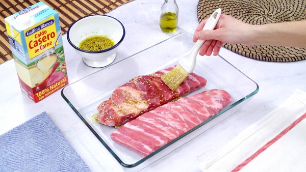 Horno Cerdo Asadas De Costillas Al