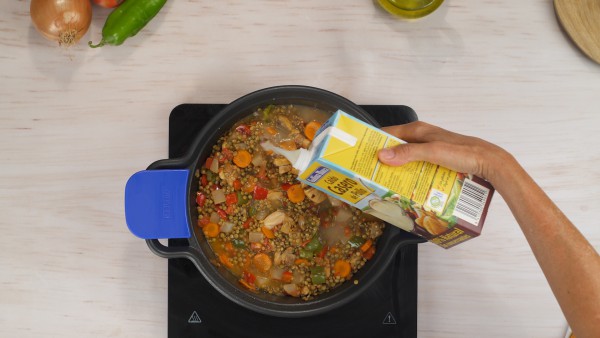 Tercer paso lentejas con verdura y pollo