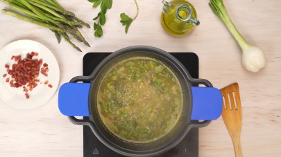 Crema de espárragos con jamón Paso 2